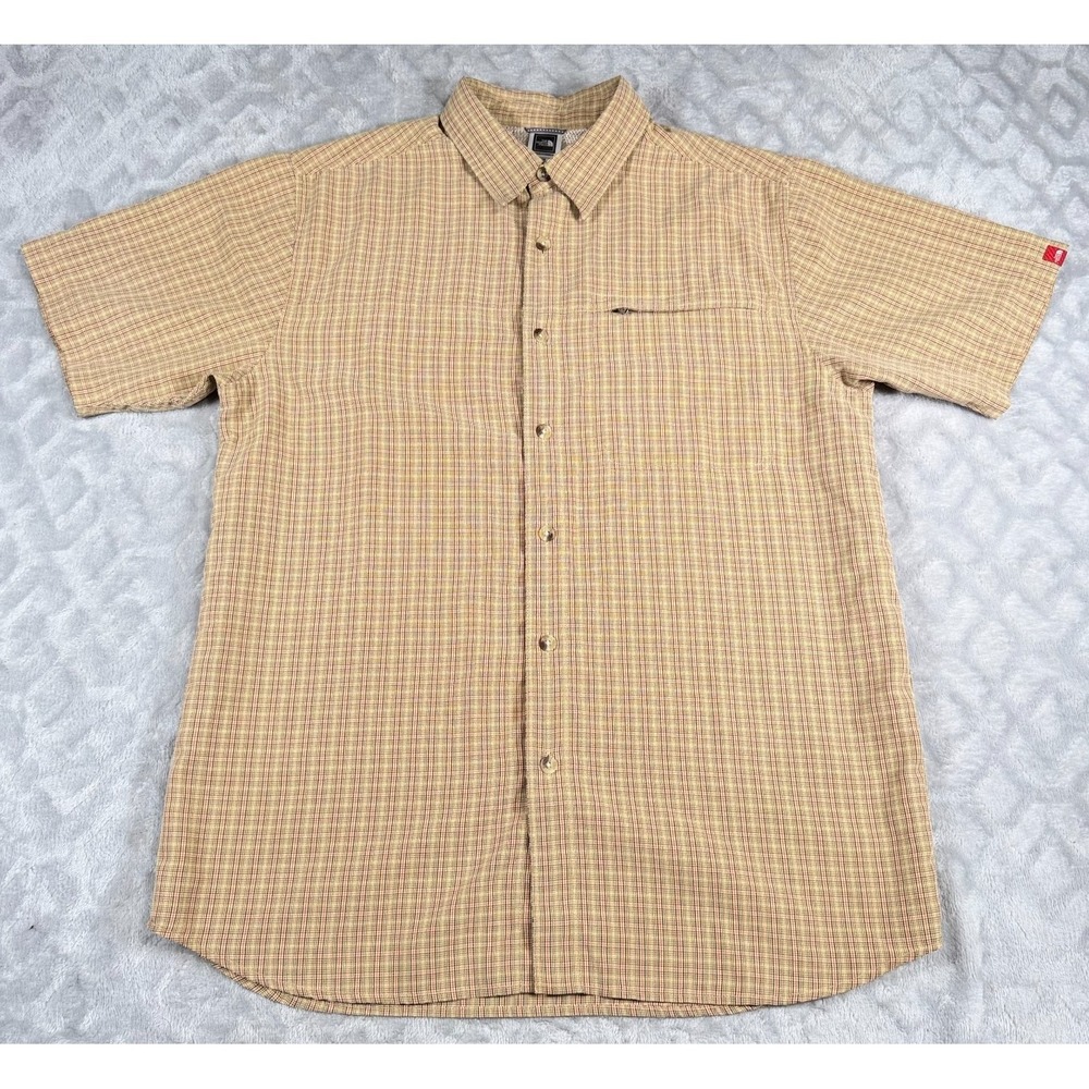 The North Face Tan Plaid Button Up Shirt Size Medium